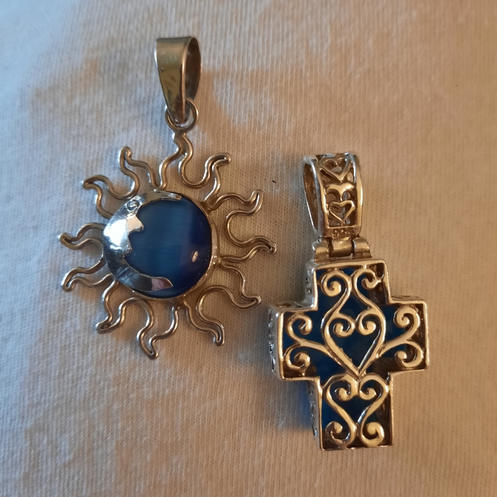 2 silver slides pendants 925